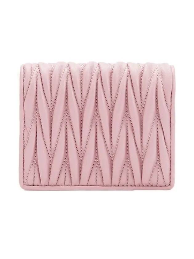 Matelasse Leather Half Wallet Alabaster Pink - MIU MIU - BALAAN 3