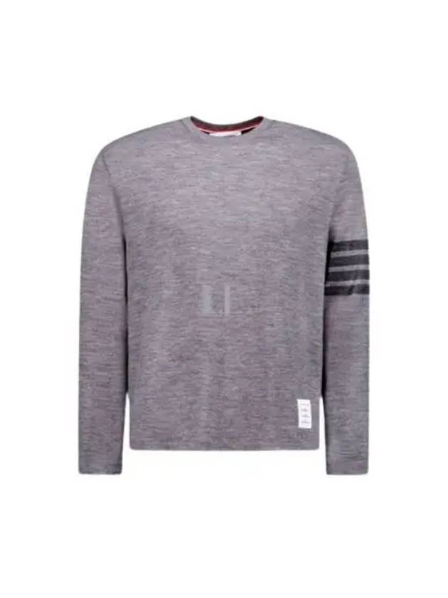 4-Bar Long Sleeve T-Shirt Grey - THOM BROWNE - BALAAN 2