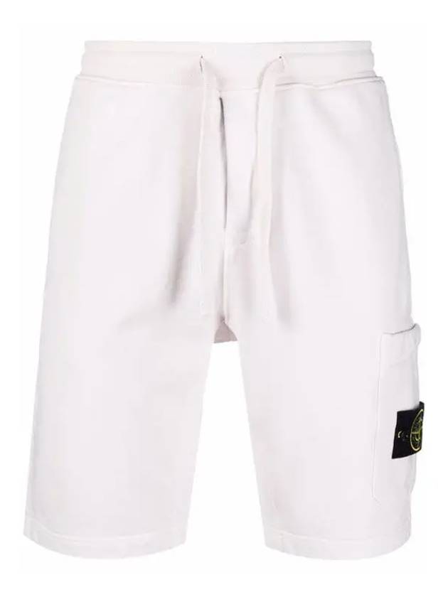 Waffen Patch  Fleece Bermuda Shorts White - STONE ISLAND - BALAAN 2