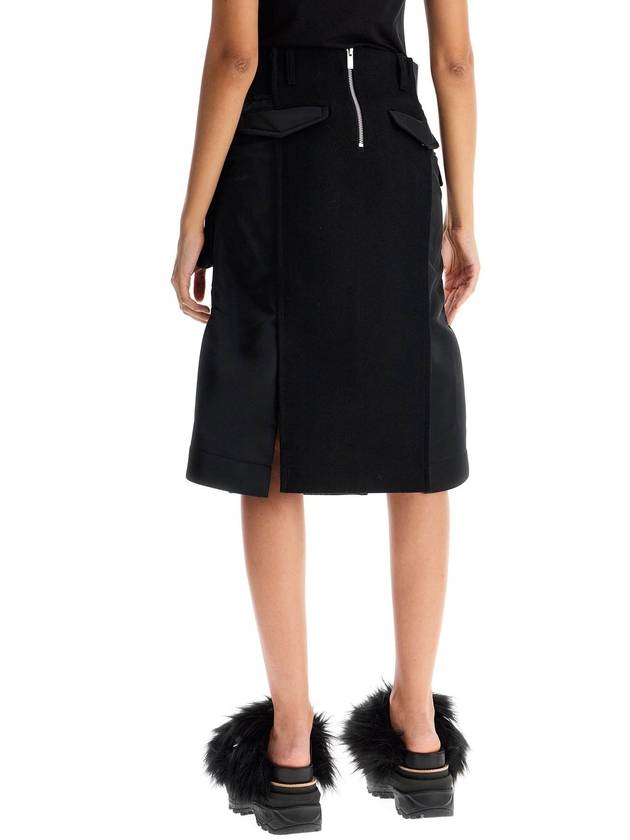 "hybrid nylon and wool skirt" - SACAI - BALAAN 3