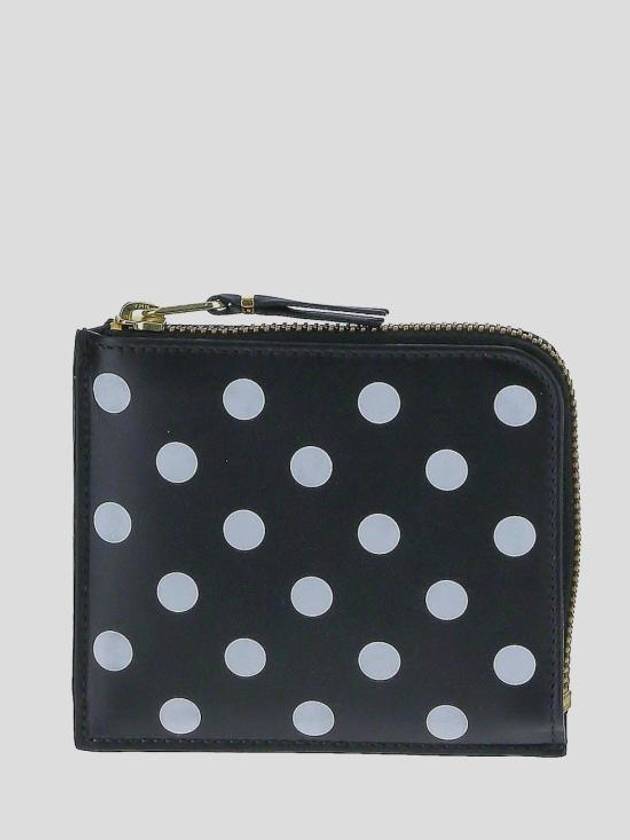 Polka Dot Leather Half Zipper Card Wallet SA3100PD BLACK - COMME DES GARCONS - BALAAN 4