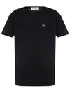 Chest ORB Logo Short Sleeve T-Shirt Black - VIVIENNE WESTWOOD - BALAAN 3