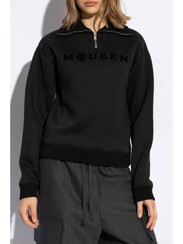 Alexander McQueen Sweatshirt With Logo, Women's, Black - ALEXANDER MCQUEEN - BALAAN 3