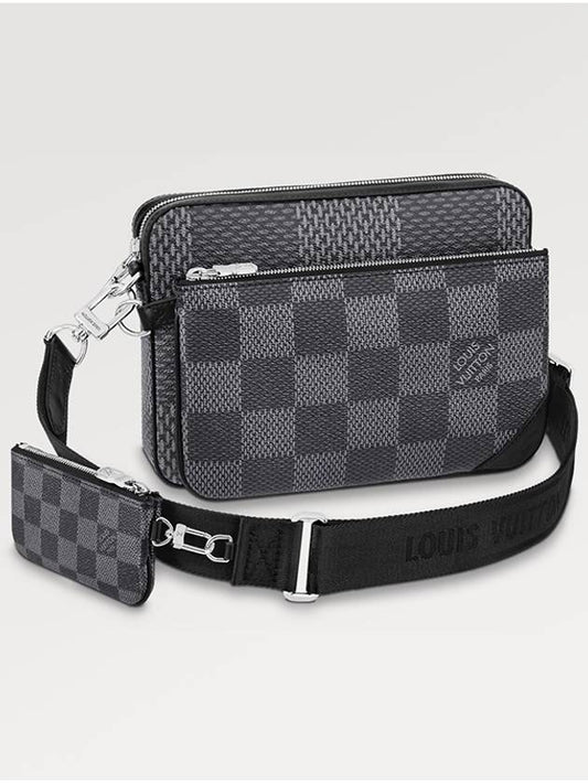 Damier Trio Messenger Bag Grey - LOUIS VUITTON - BALAAN 2