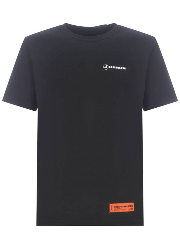 Logo Patch Short Sleeve T-Shirt Black - HERON PRESTON - BALAAN 2