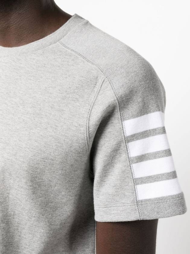 SHORT SLEEVE TEE W/ 4 BAR STRIPE IN MILANO COTTON - THOM BROWNE - BALAAN 5