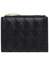 Intrecciato Small Leather Half Wallet Black - BOTTEGA VENETA - BALAAN 2