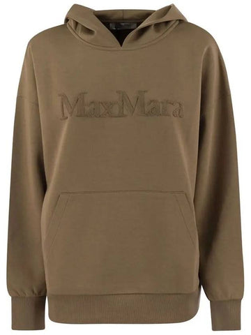 SAPORE logo embroidery hoodie camel 2429946031 004 - MAX MARA - BALAAN 1