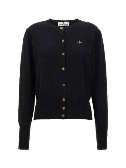 Bea Logo Wool Cardigan Black - VIVIENNE WESTWOOD - BALAAN 2