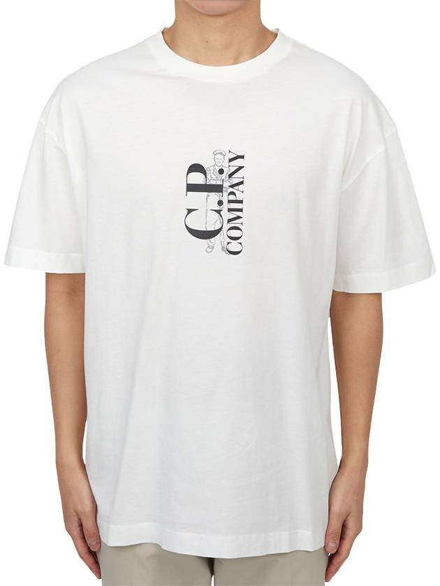 Logo Short Sleeve T-Shirt White - CP COMPANY - BALAAN 2