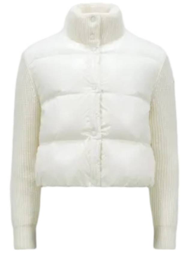 Padded Wool Cardigan White - MONCLER - BALAAN 1