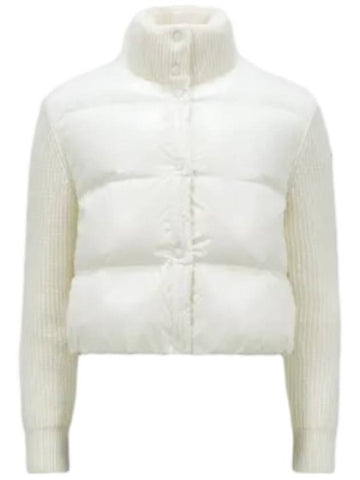 Padded Wool Cardigan White - MONCLER - BALAAN 1