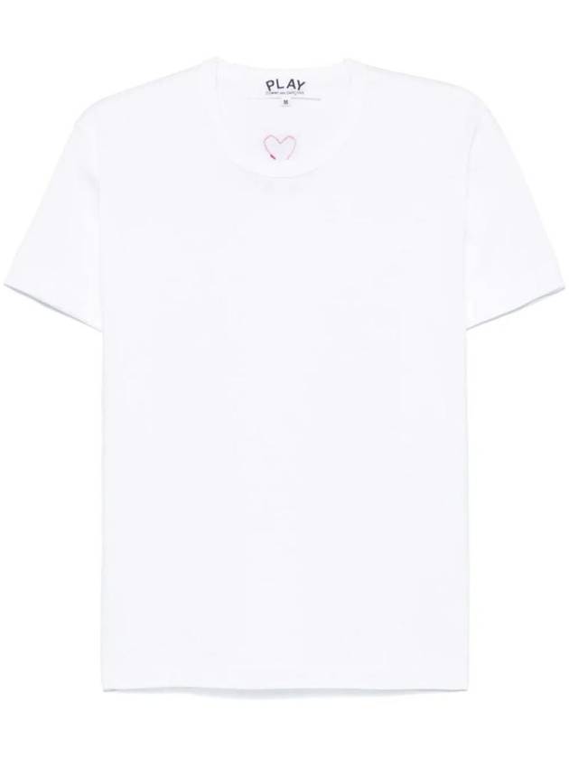 Heart Patch Short Sleeve T Shirt White - COMME DES GARCONS PLAY - BALAAN 1