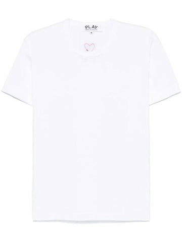 Heart Patch Short Sleeve T Shirt White - COMME DES GARCONS PLAY - BALAAN 1