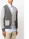 Fun Mix V-neck Cotton Cardigan Grey - THOM BROWNE - BALAAN 5