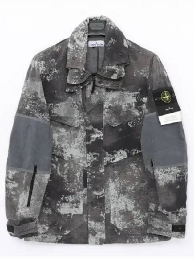 Dissolving Grid Camo Econyl Regenerated Nylon Hooded Jacket Grey - STONE ISLAND - BALAAN 2