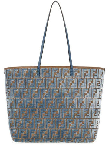 Fendi Roll Large Shopper In Ff Jacquard Velvet Bags - FENDI - BALAAN 1