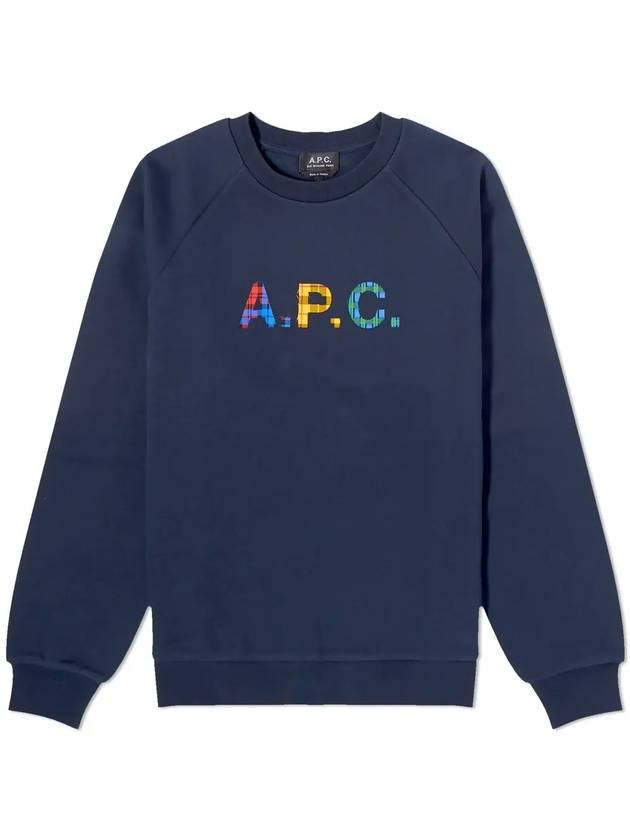 Logo Patch Crewneck Sweatshirt Navy - A.P.C. - BALAAN 2