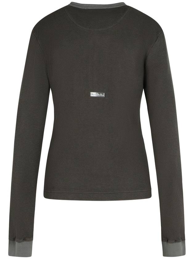 Emsley Waffle Long Sleeve T-Shirt Grey - ACNE STUDIOS - BALAAN 3