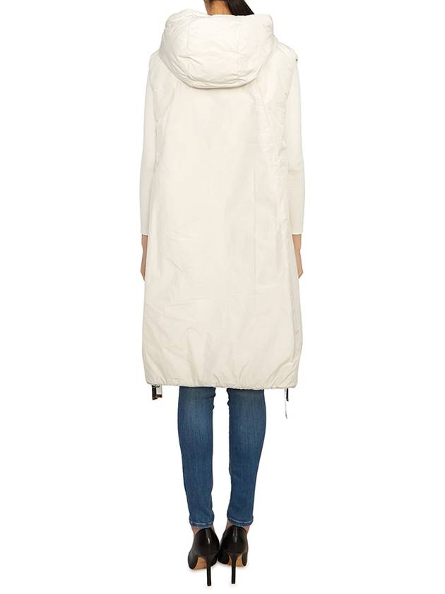 Sisoft Double-Sided Drawstring Hooded Padded Long Vest Ivory - MAX MARA - BALAAN 7