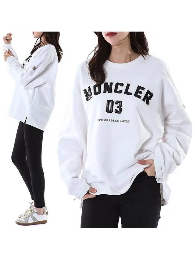 3D logo patch brushed women's sweatshirt 8G00002 899WC 033 - MONCLER - BALAAN 1