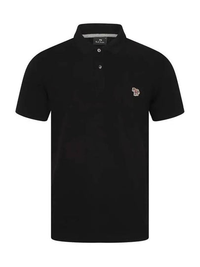 Regular Fit Zebra Logo Short Sleeve Polo Shirt Black - PAUL SMITH - BALAAN 2