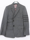 Women's Diagonal Stripe Single Breasted Wool Blazer Jacket Grey - THOM BROWNE - BALAAN 3