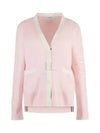 Milano Stitch V Neck Cardigan Pink - THOM BROWNE - BALAAN 2