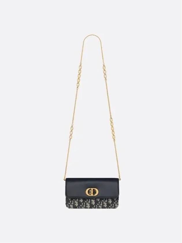 Miss Caro Chain Oblique Jacquard Pouch Bag Dark Blue - DIOR - BALAAN 5