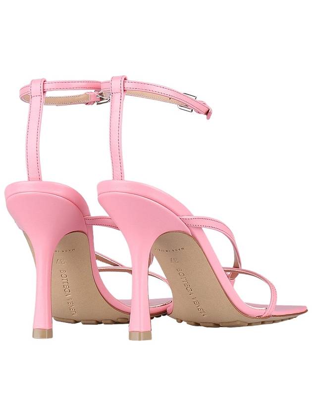 Stretch Leather Sandal Heels Pink - BOTTEGA VENETA - 6