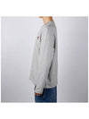 Chain Stitch Heart Logo Long Sleeve T-Shirt Grey - AMI - BALAAN 4