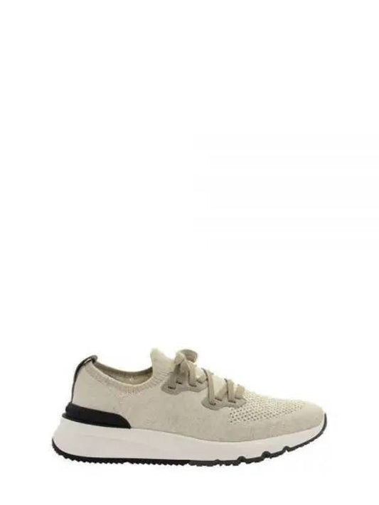 Knitted Cotton Sneakers White - BRUNELLO CUCINELLI - BALAAN 2