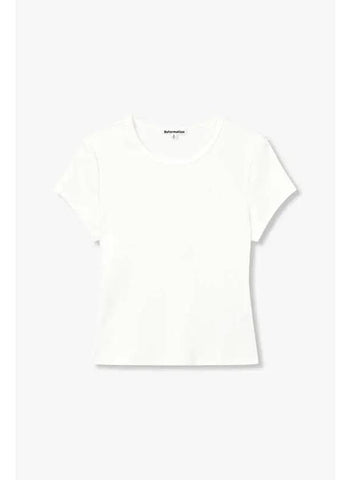 Stretch Ribbed T Shirt Muse Tee White - REFORMATION - BALAAN 1