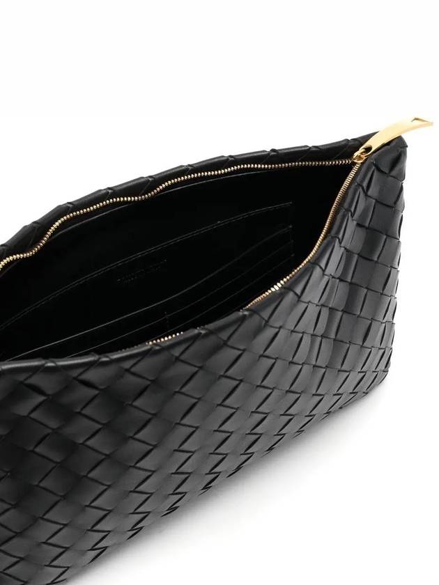 Intrecciato Medium Clutch Bag Black - BOTTEGA VENETA - BALAAN 5