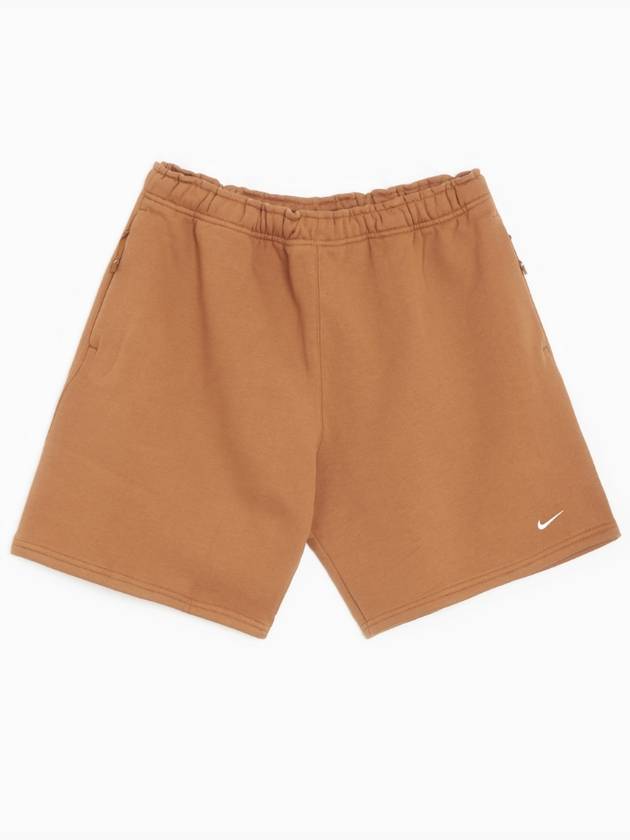 NRG Solo Swoosh Fleece Shorts Brown - NIKE - BALAAN 2