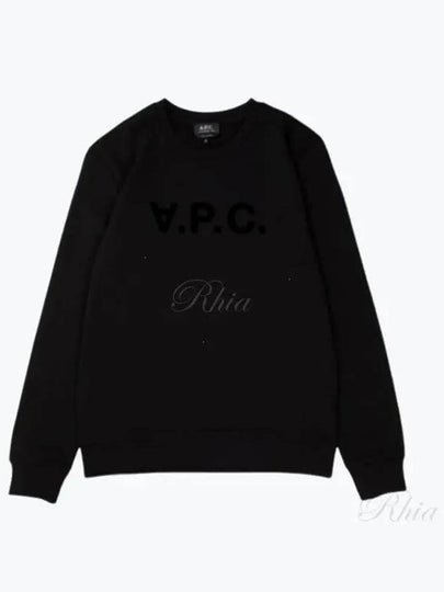 Men's VPC Logo Print Crew Neck Sweatshirt Black - A.P.C. - BALAAN 2