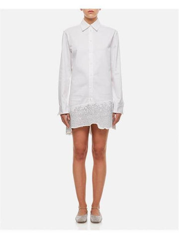 23 fw Distressed Glitter Hem Tunic Cotton Shirt Dress DR0416PG0047001 B0030566684 - JW ANDERSON - BALAAN 1