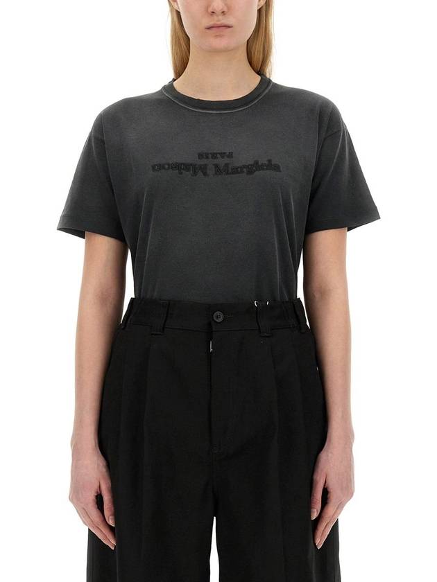 Reverse Logo Short Sleeve T-Shirt Washed Black - MAISON MARGIELA - BALAAN 2