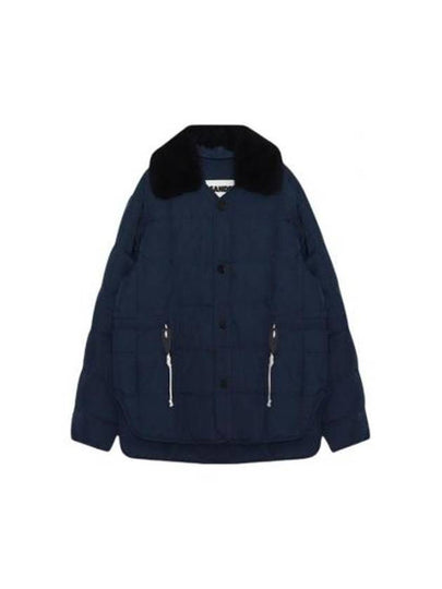 Shearling Quilted Down Padding Navy - JIL SANDER - BALAAN 2