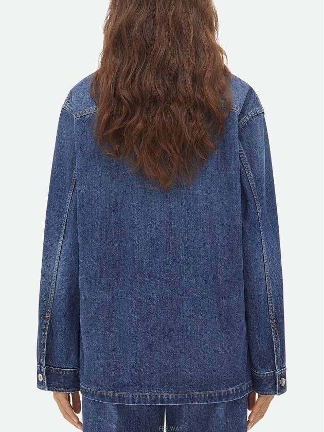 Washed Medium Denim Jacket Mid Blue - BOTTEGA VENETA - BALAAN 5