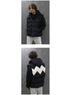 Zig-Zag Motif Front-Zip Hoodie Vest Black - MOOSE KNUCKLES - BALAAN 7