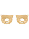 Gancini Studded Brass Earrings Gold - SALVATORE FERRAGAMO - BALAAN 2