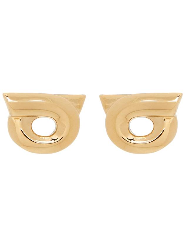 Gancini Studded Brass Earrings Gold - SALVATORE FERRAGAMO - BALAAN 2