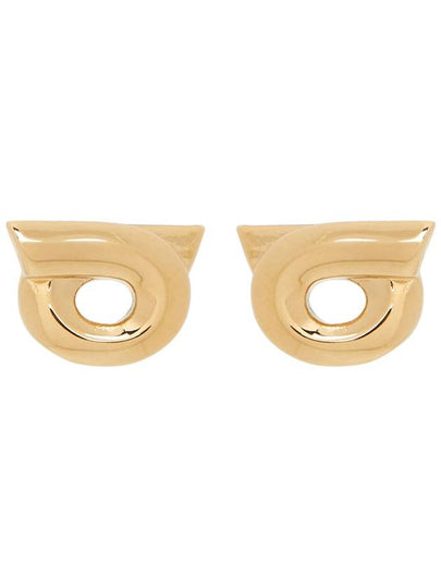 Gancini Studded Brass Earrings Gold - SALVATORE FERRAGAMO - BALAAN 2