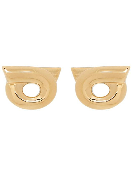 Gancini Studded Brass Earrings Gold - SALVATORE FERRAGAMO - BALAAN 2