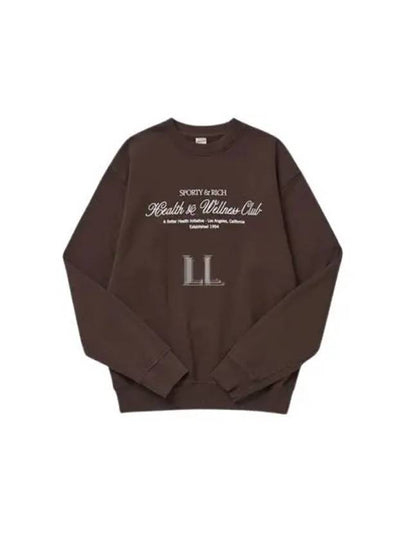 Club Crew Neck Cotton Sweatshirt Brown - SPORTY & RICH - BALAAN 2