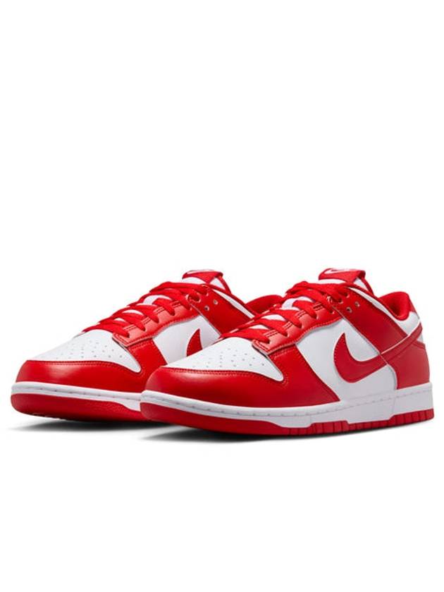 Dunk Retro Low Top Sneakers White University Red - NIKE - BALAAN 5