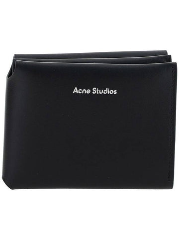 Studios Tri-fold Logo 3-fold Card Wallet Black - ACNE STUDIOS - BALAAN.