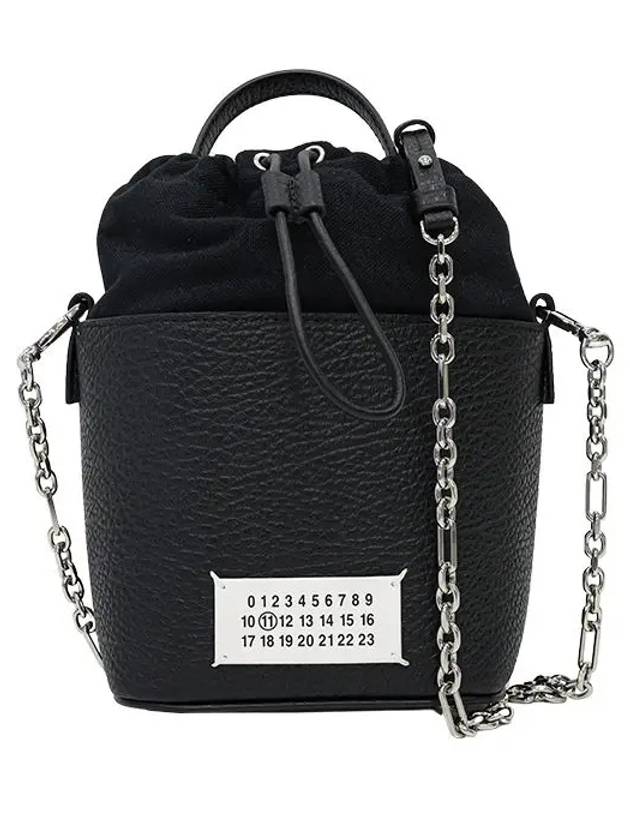 5AC Number Logo Texture Leather Bucket Bag Black - MAISON MARGIELA - BALAAN 2