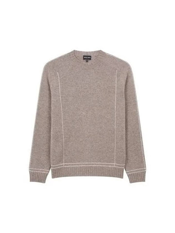 Men s Cashmere Wool Raglan Knit Light Brown 270796 - GIORGIO ARMANI - BALAAN 1